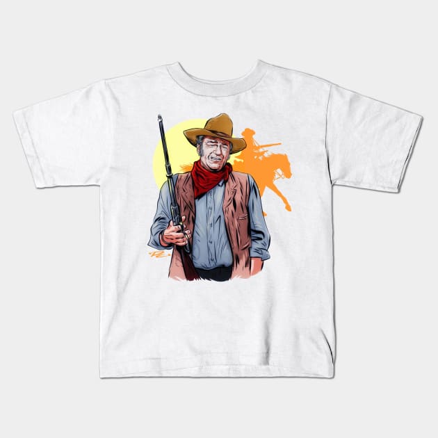 John Wayne - An illustration by Paul Cemmick Kids T-Shirt by PLAYDIGITAL2020